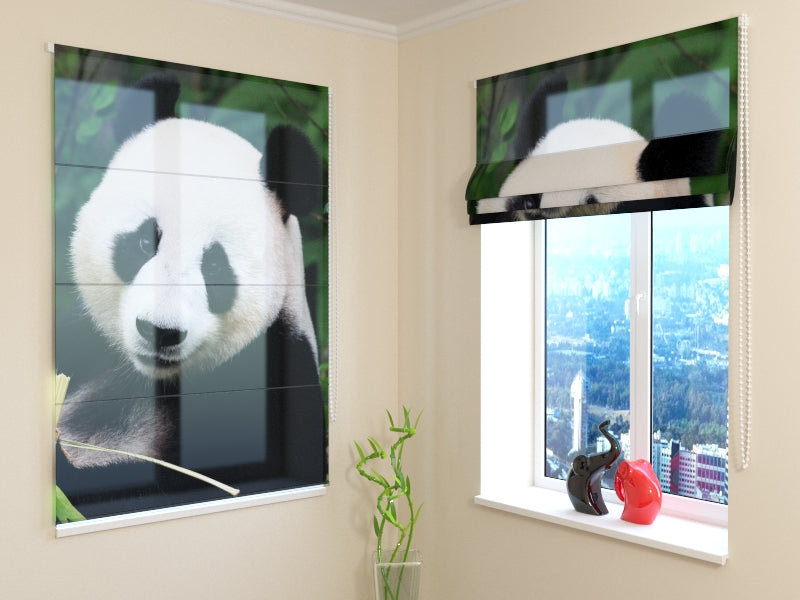 Adorable Panda Roman Shades for Cozy & Playful Interiors