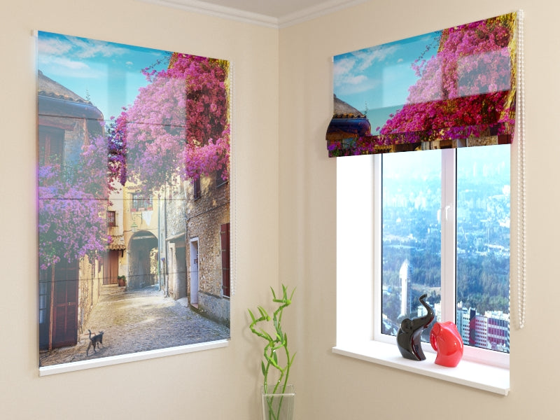 Superior Italian Patio roman shades for Timeless Mediterranean Style