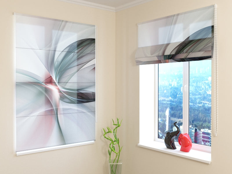 Modern Elegant Black Abstract roman shades for Sophisticated Interiors