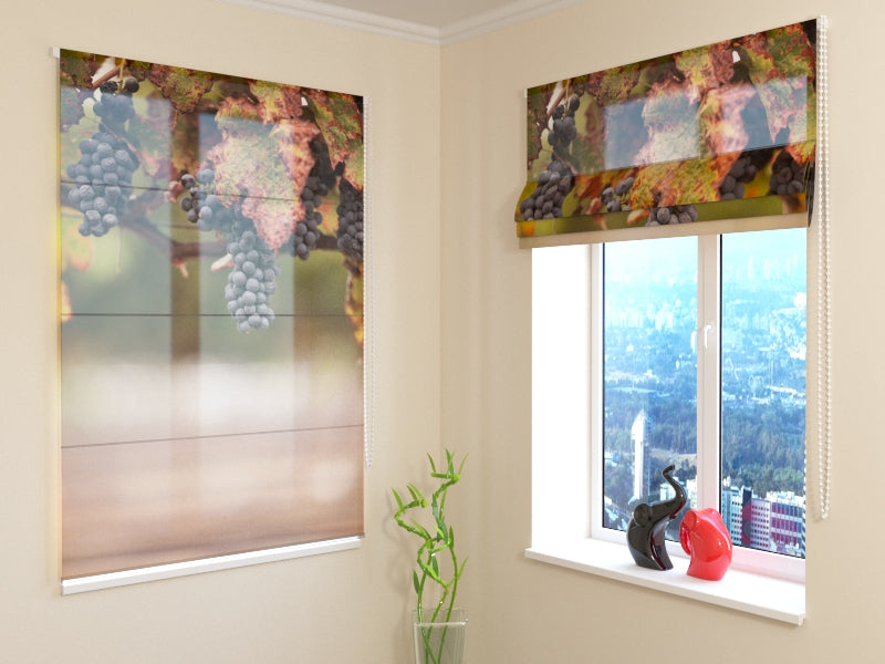 Luxurious Autumn Vineyard roman shades for Warm Seasonal Elegance