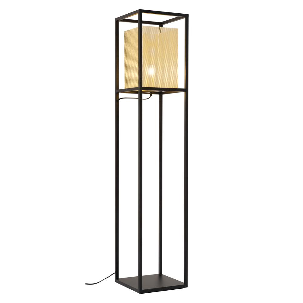 Yves Floor Lamp – Gold & Black, Perforated Steel Shade