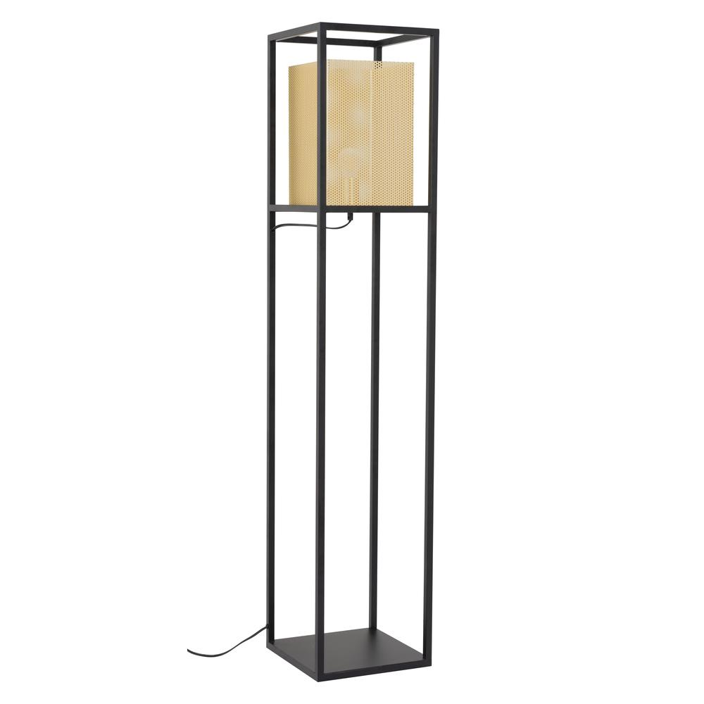 Yves Floor Lamp – Gold & Black, Perforated Steel Shade