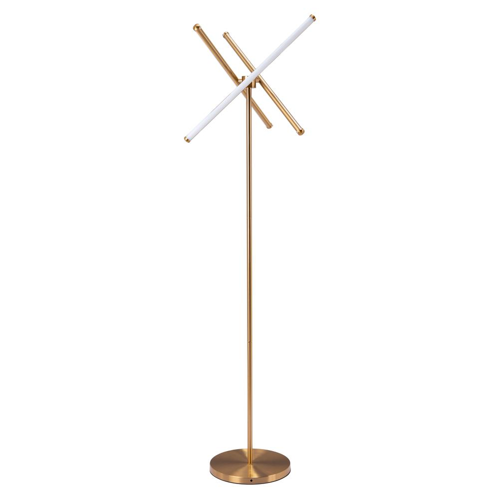 Garza Minimalist Floor Lamp – Brushed Brass Steel, Modern Design
