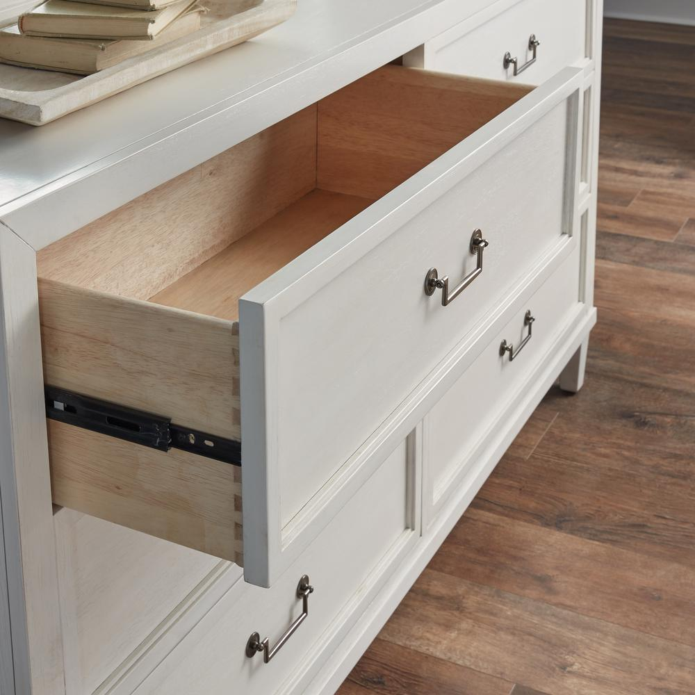 Dunescape 6-Drawer Dresser – White Coastal Mahogany Storage