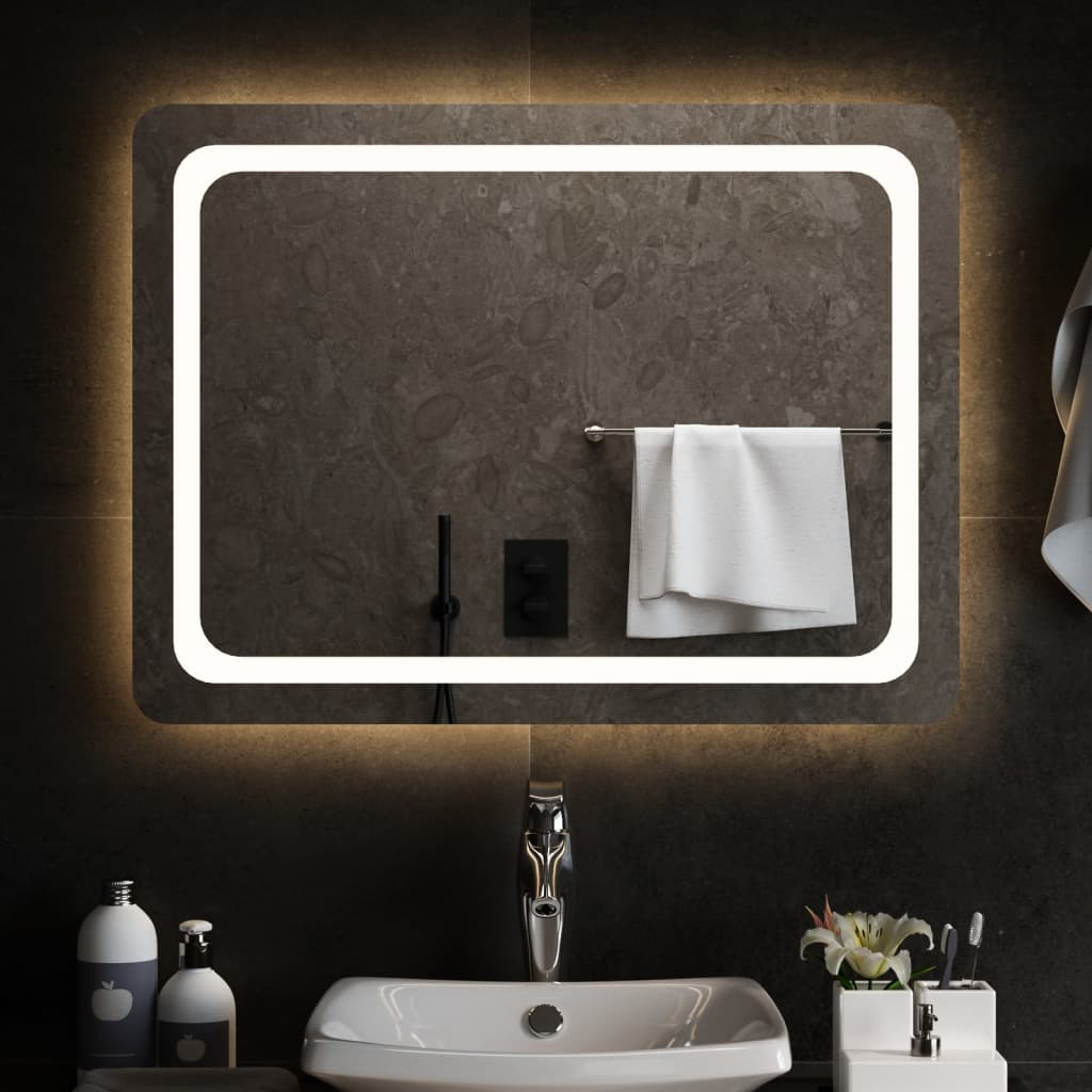 vidaXL LED Bathroom Mirror 80x60 cm