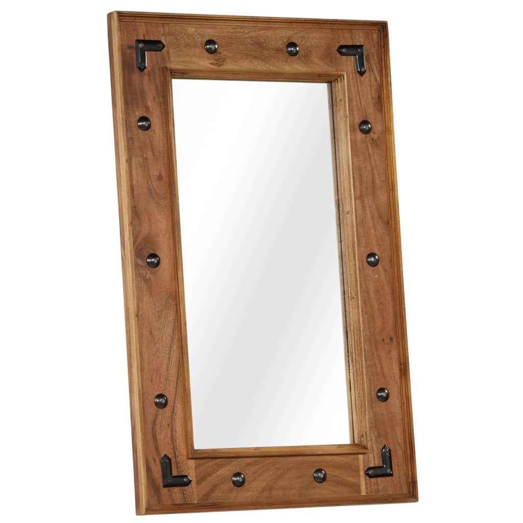vidaXL Mirror Solid Acacia Wood 50x80 cm