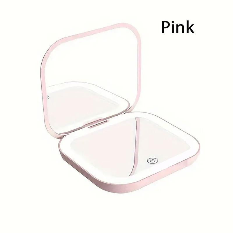Portable LED Makeup Mirror – Compact Rechargeable Pocket Mirror with Light for Travel & On-the-Go Makeup