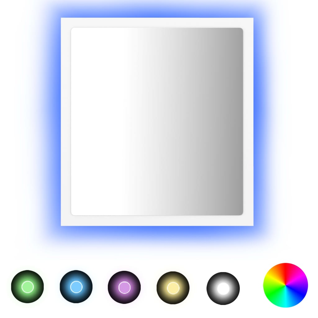 vidaXL LED Bathroom Mirror White 40x8.5x37 cm Acrylic