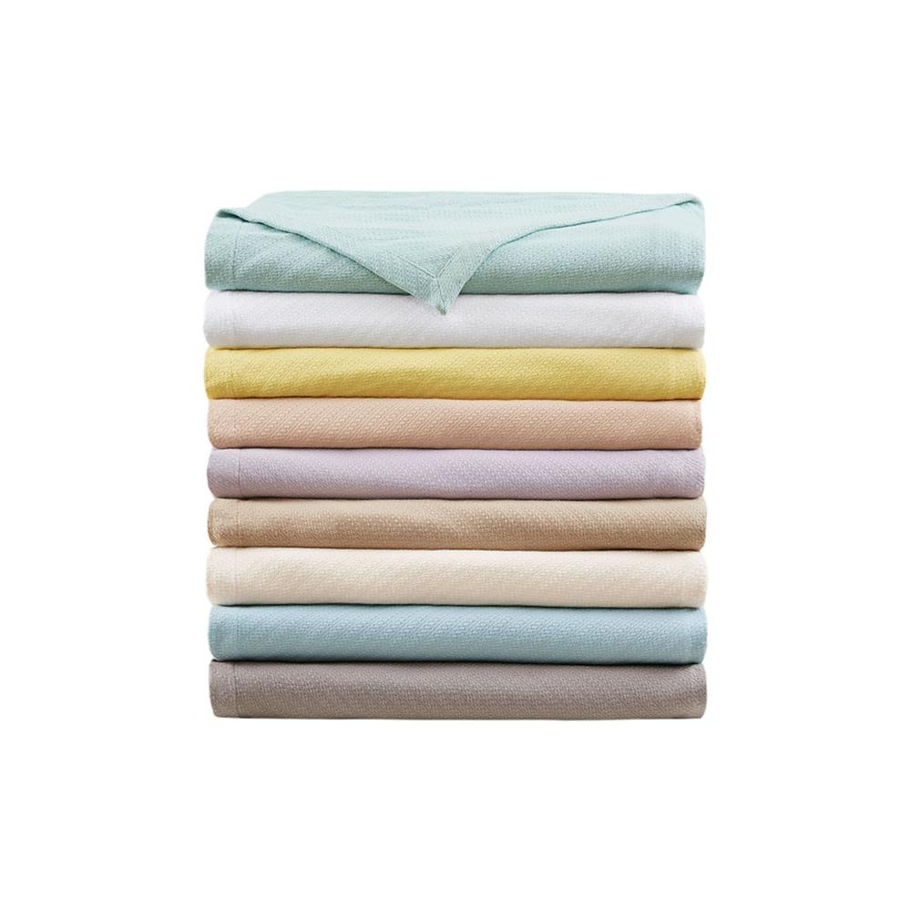 Madison Park Liquid Cotton Bed Blanket – Soft 100% Ring-Spun Cotton for Year-Round Comfor