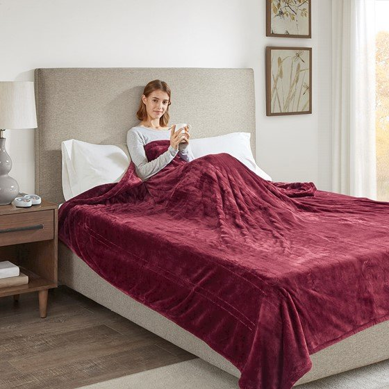 Beautyrest Heated Blanket – Secure Comfort Technology, Solid Microlight Plush, 20 Heat Settings, OEKO-TEX Certified
