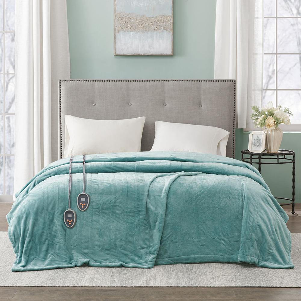Beautyrest Heated Microlight Plush Blanket – Secure Comfort Adjustable Warmth