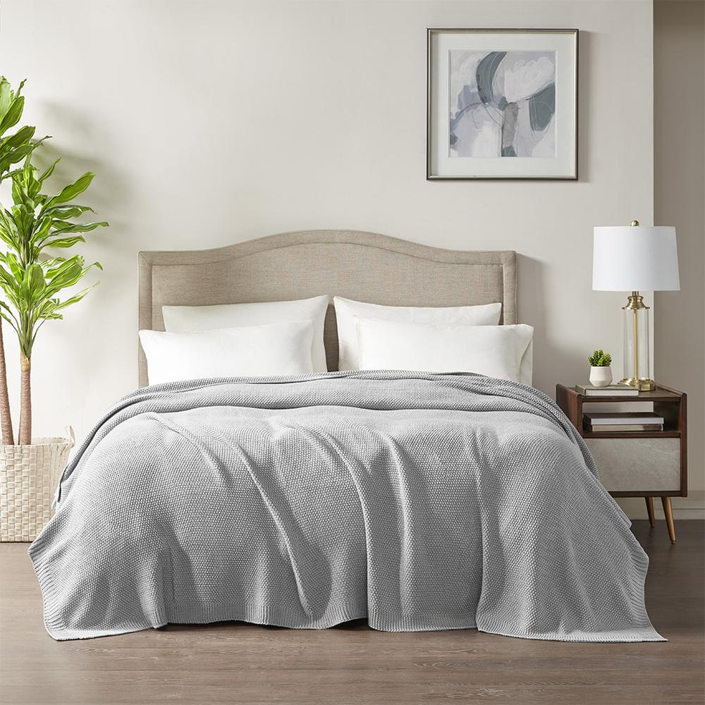INK+IVY Bree Knit Bed Blanket – Ultra-Soft 100% Acrylic, Cozy Cottage-Style, Machine Washable