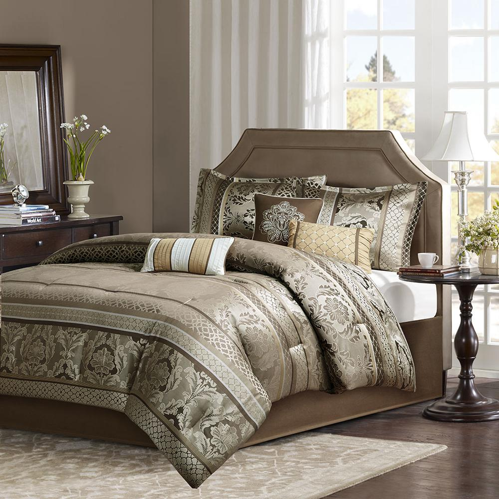 7 Piece Jacquard Comforter Set