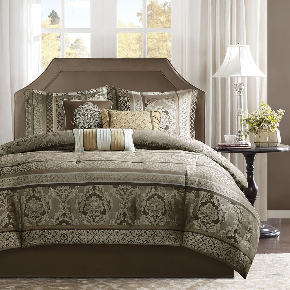 7 Piece Jacquard Comforter Set