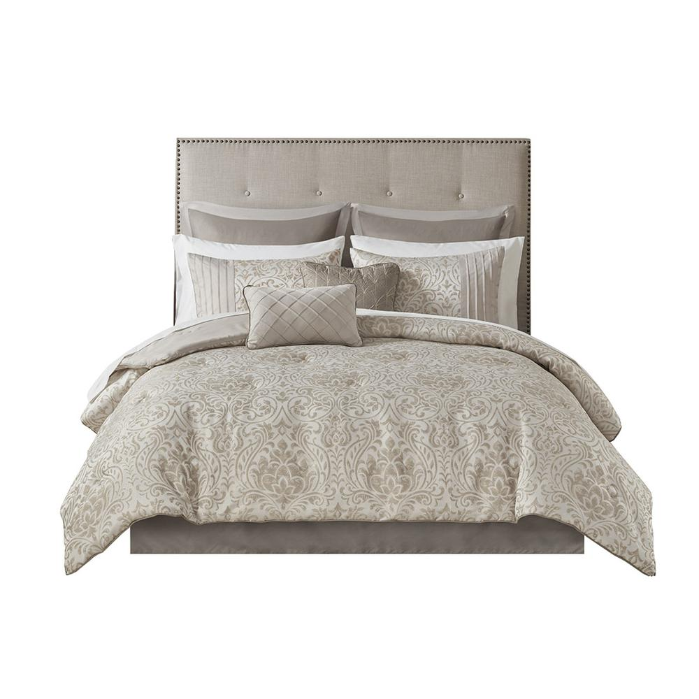 12 Piece Jacquard Comforter Set with Bed Sheets