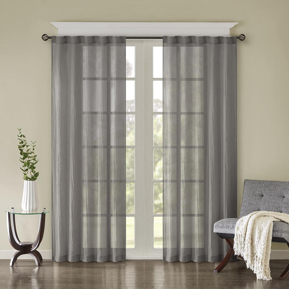 Solid Crushed Curtain Panel Pair
