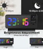 LED Digital Alarm Clock with Time Projection, Temperature Display, Multi-Dimming, Snooze Function, 12/24H, Modern Digital Clock for Bedroom & Office
