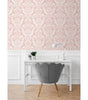 Light Pink Cora Damask Vinyl Peel and Stick Wallpaper Roll (Covers 30.75 sq. ft.)