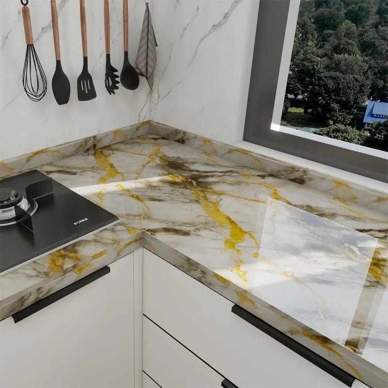 Heat-Resistant Oil-Proof PVC Peel and Stick Kitchen Countertop Wallpaper
