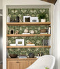 Green Boho Floral Peel And Stick Wallpaper Waterproof Symmetrical Flower Self Adhesive Wall Decor Removable PVC Cabinet Sticker