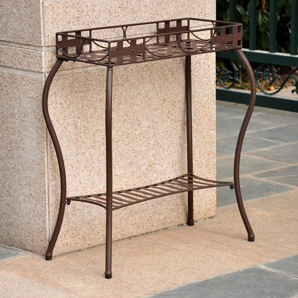 Santa Fe Iron Nailhead Rectangular Plant Stand