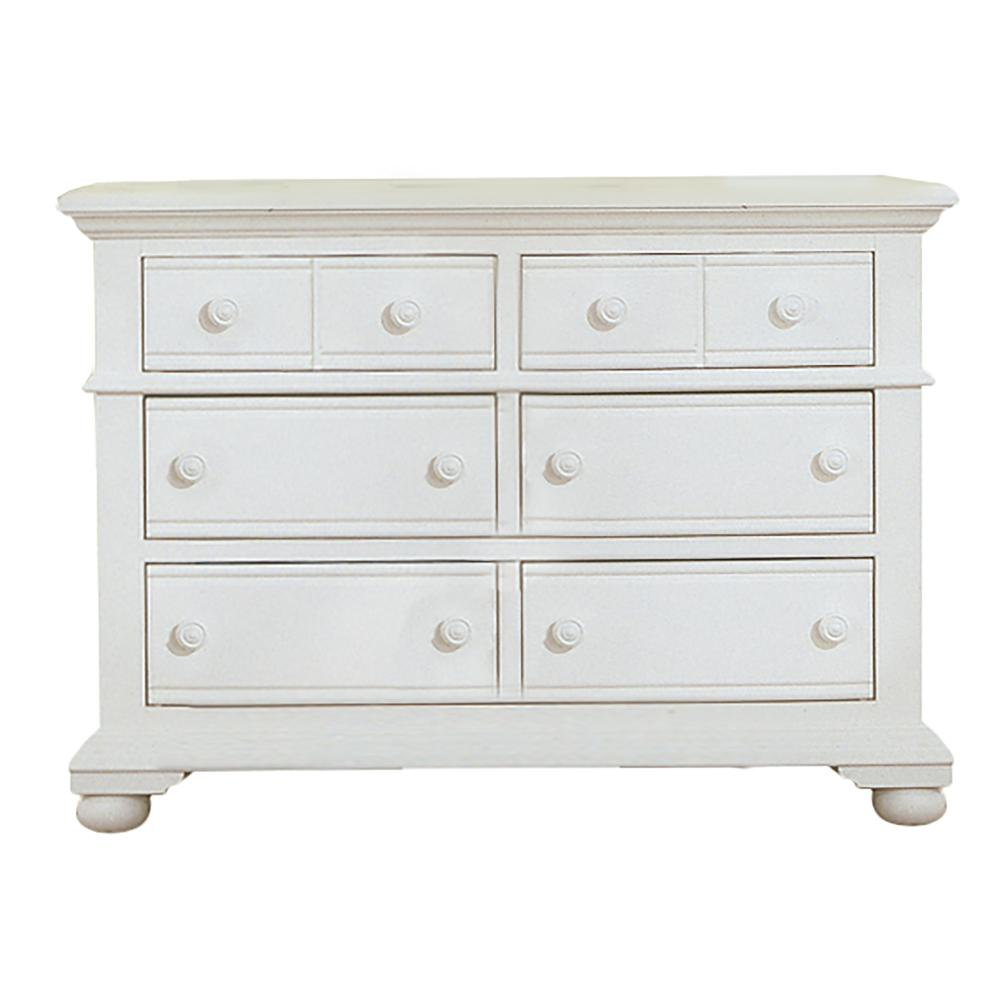 Cottage Traditions Double Dresser in Distressed White Cottage Finish
