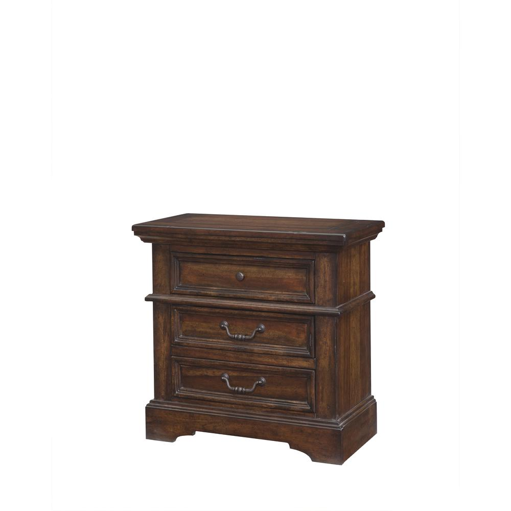 Stonebrook 3-Drawer Nightstand - Tobacco Finish