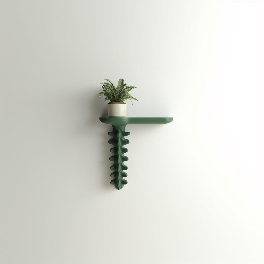 3D Printed Organic Wall Shelf – Sculptural Floating Ledge for Biophilic & Minimalist Home Decor