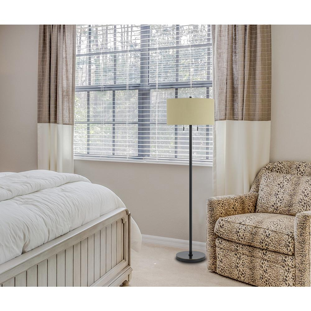 60W x 2 Calais Metal Floor Lamp – Dark Bronze