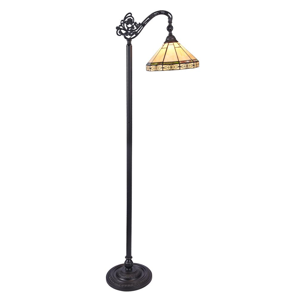 BELLE Tiffany-Style 1-Light Reading Floor Lamp – 11" Wide