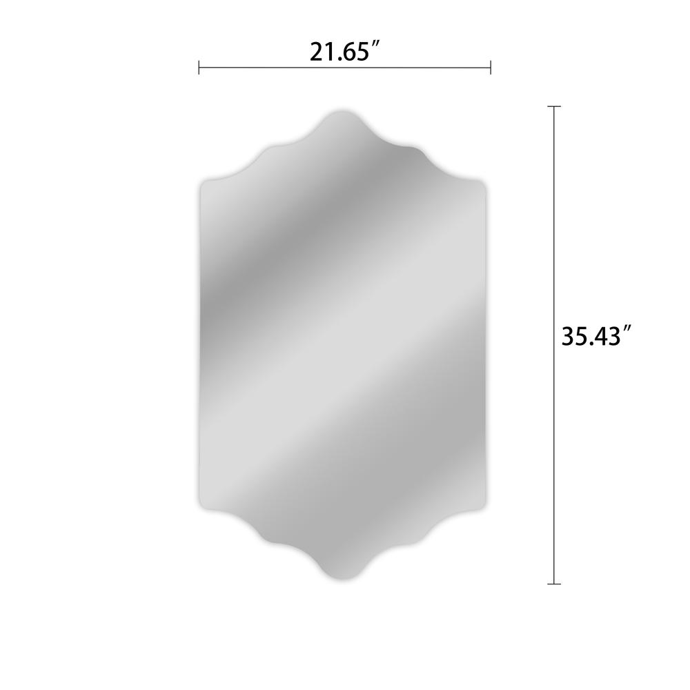 CHLOE's Reflection Verical/Horizontal Hanging Novelty Shaped Frameless Wall Mirror 35" Height