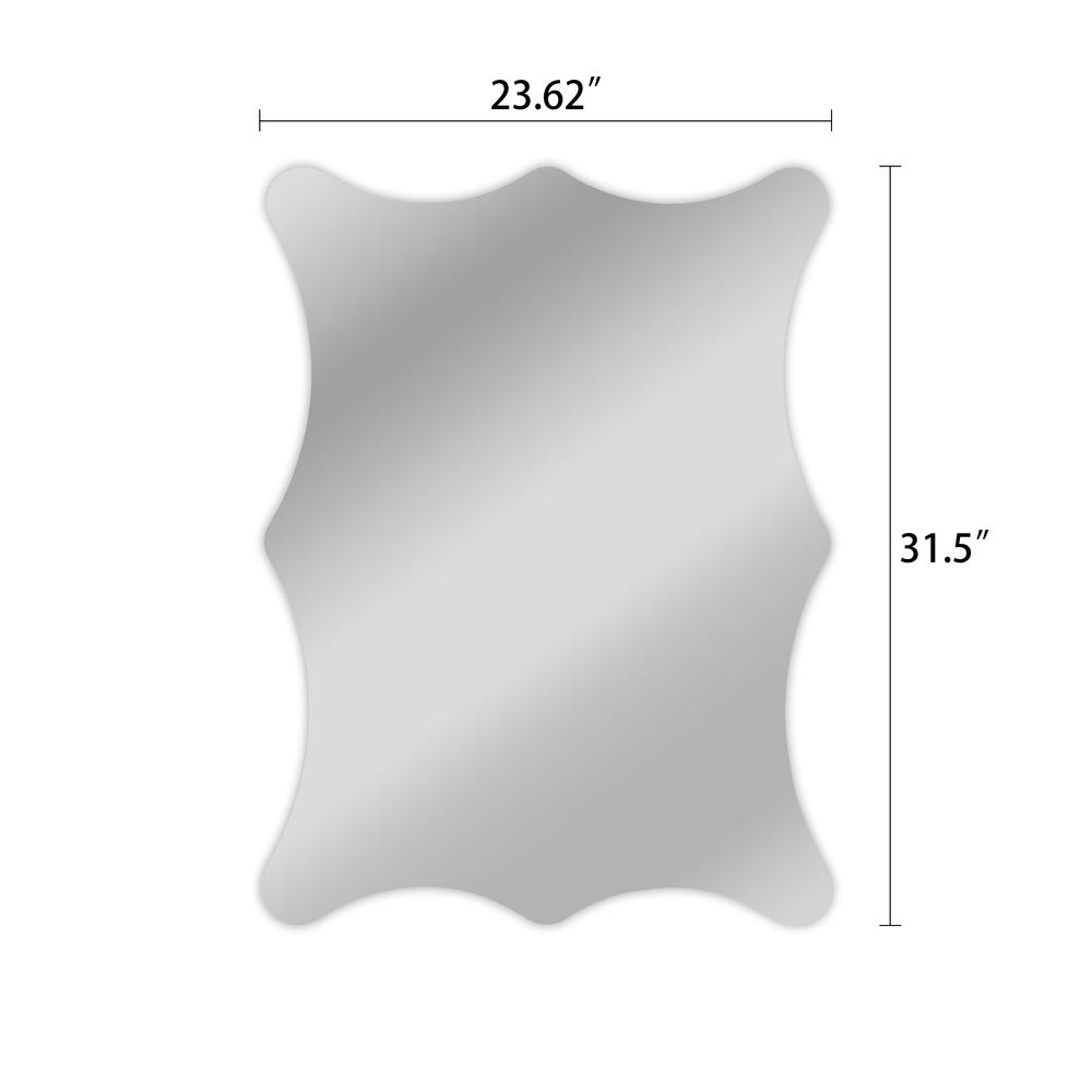 CHLOE's Reflection Verical/Horizontal Hanging Rectangle Shaped Frameless Wall Mirror 32" Height