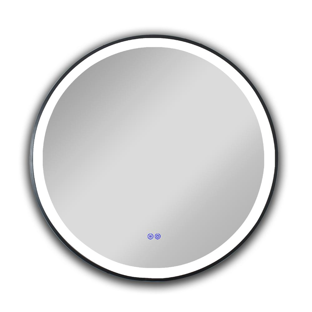 CHLOE Lighting LUMINOSITY Embedded Round TouchScreen LED Mirror 3 Color Temperatures 3000K-6000K 24" Wide