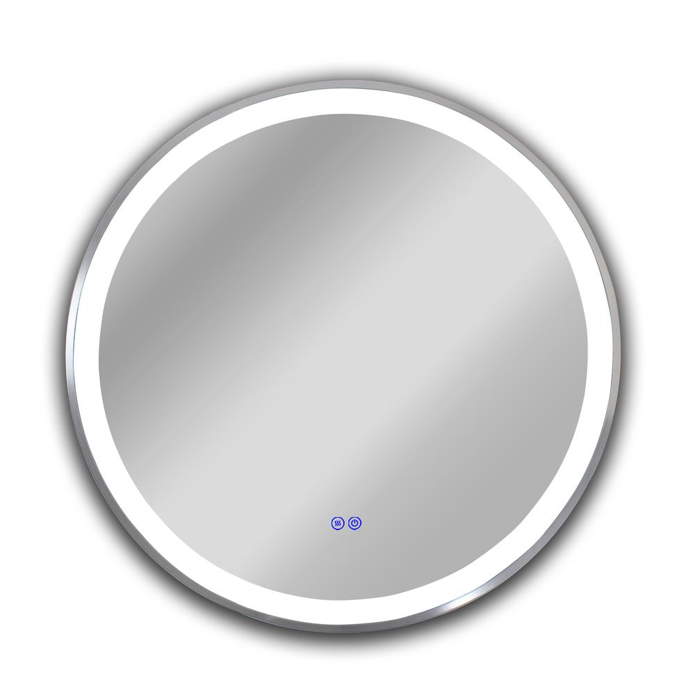 CHLOE Lighting LUMINOSITY- Embedded Round TouchScreen LED Mirror 3 Color Temperatures 3000K-6000K 24" Wide