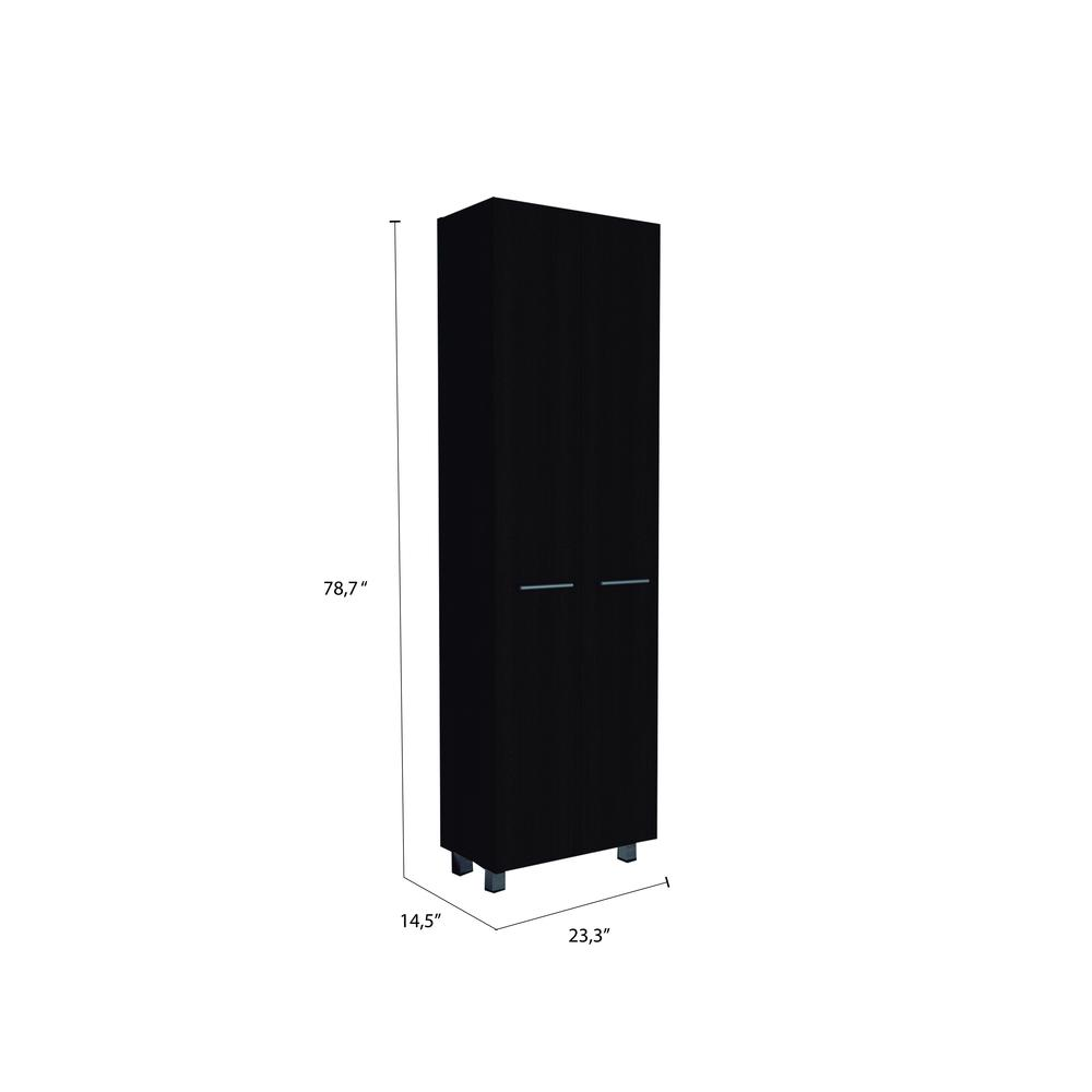 Tunez Pantry Cabinet Black (2C) Wengue