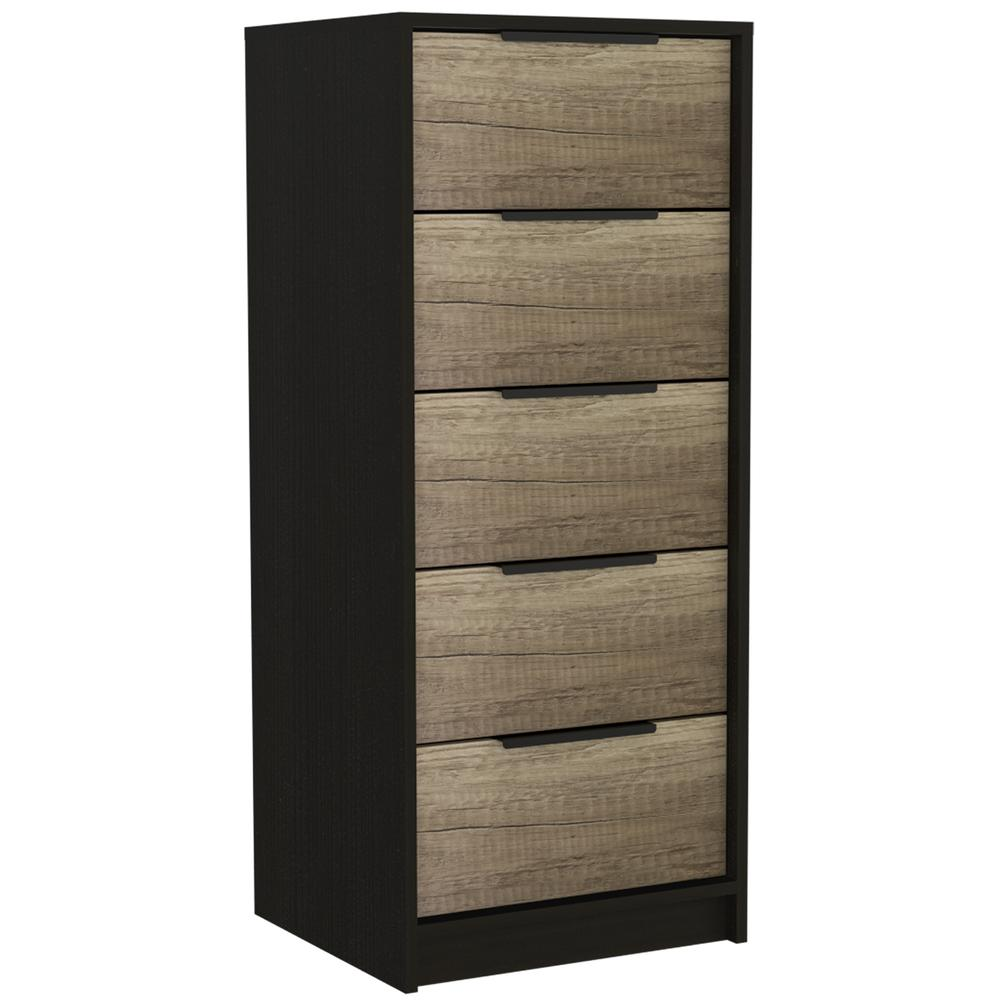 Egeo 5-Drawer Vertical Dresser – Black Wengue Modern Storage Cabinet