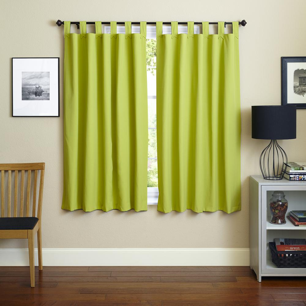 Blazing Needles 63-inch by 52-inch Twill Insulated Blackout Two-Tone Reversible Curtain Panels (Set of 2)