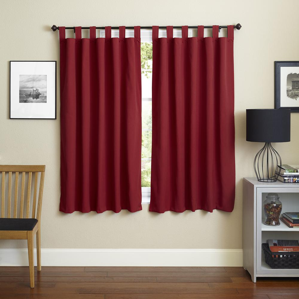 Blazing Needles 63-inch by 52-inch Twill Insulated Blackout Two-Tone Reversible Curtain Panels (Set of 2)