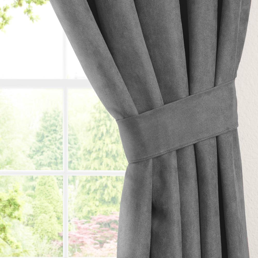 Blazing Needles 84-inch by 52-inch Microsuede Blackout Curtain Panels (Set of 2)