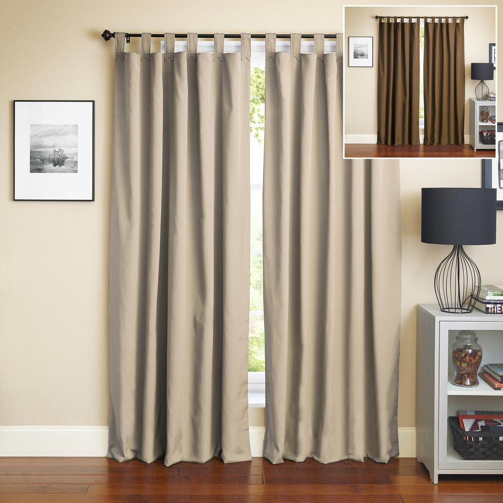 Blazing Needles 84-inch by 52-inch Twill Insulated Blackout Two-Tone Reversible Curtain Panels (Set of 2)