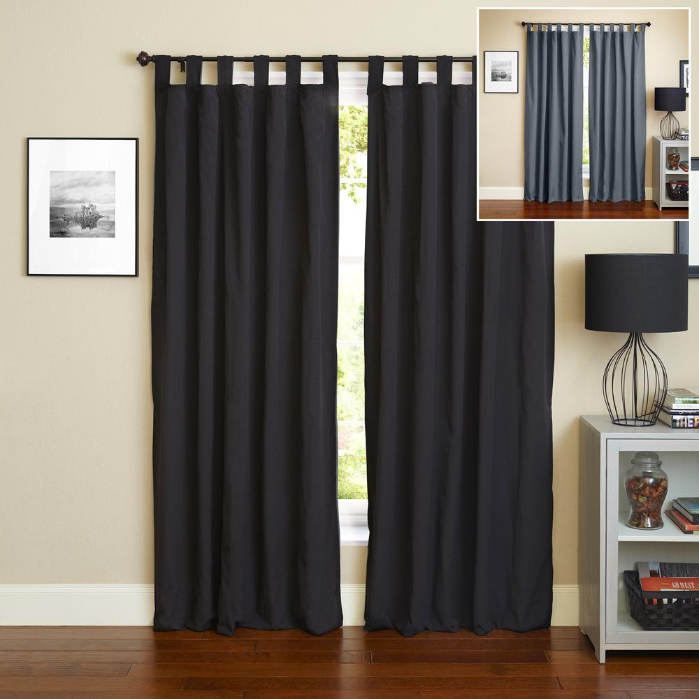 Blazing Needles 84-inch by 52-inch Twill Insulated Blackout Two-Tone Reversible Curtain Panels (Set of 2)