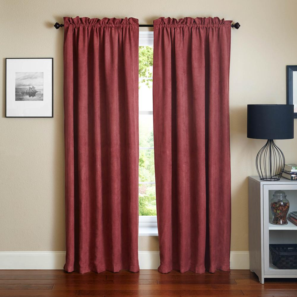Blazing Needles 84-inch by 52-inch Microsuede Blackout Curtain Panels (Set of 2)