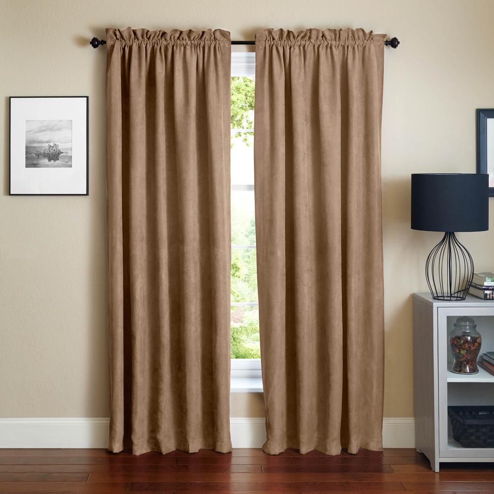 Blazing Needles 84-inch by 52-inch Microsuede Blackout Curtain Panels (Set of 2)