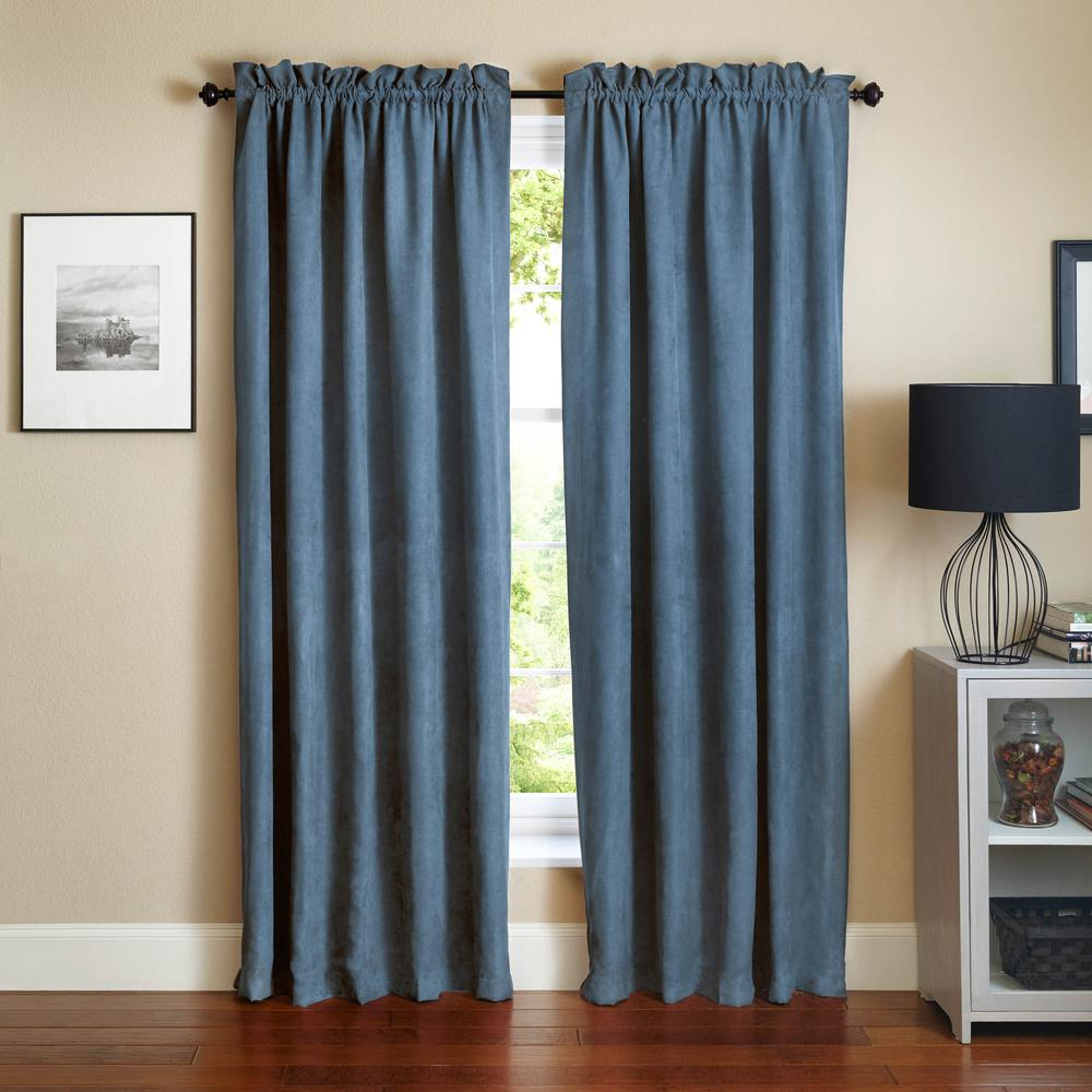 Blazing Needles 84-inch by 52-inch Microsuede Blackout Curtain Panels (Set of 2)