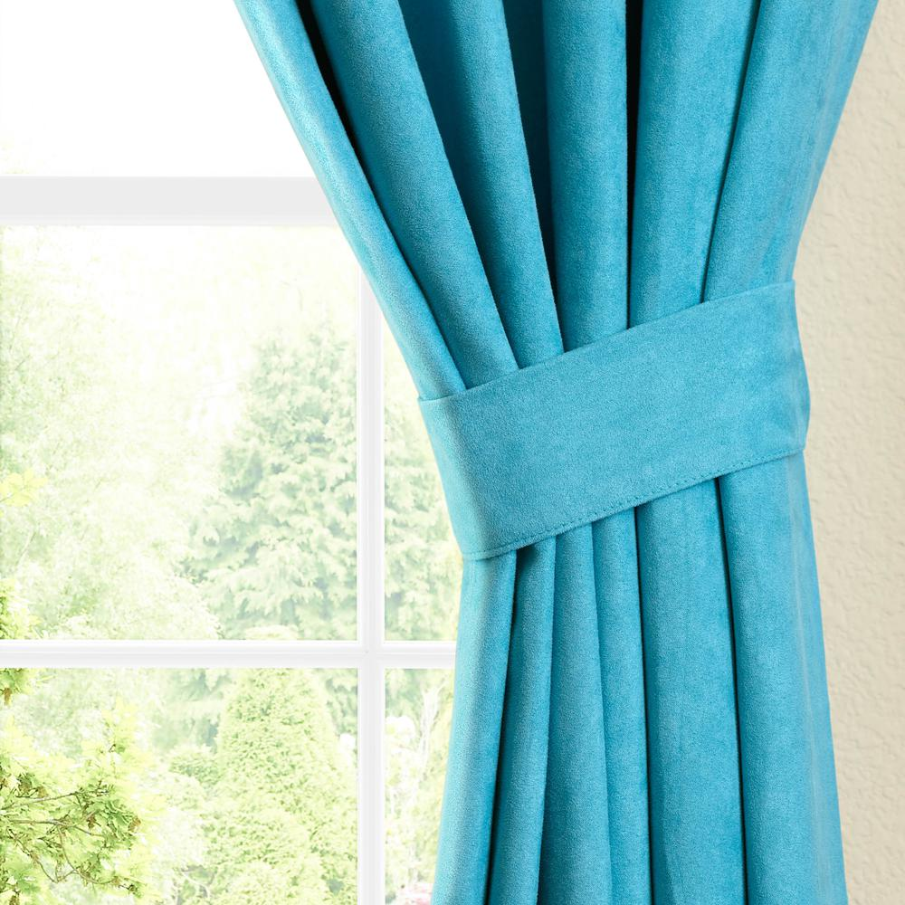 Blazing Needles 84-inch by 52-inch Microsuede Blackout Curtain Panels (Set of 2)