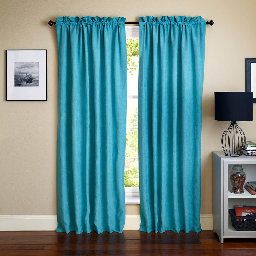 Blazing Needles 84-inch by 52-inch Microsuede Blackout Curtain Panels (Set of 2)