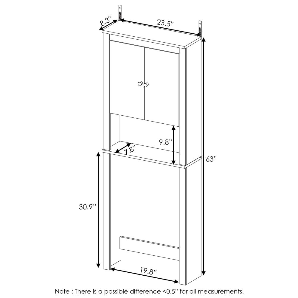 Furinno Indo Double Door Bath Cabinet, Espresso