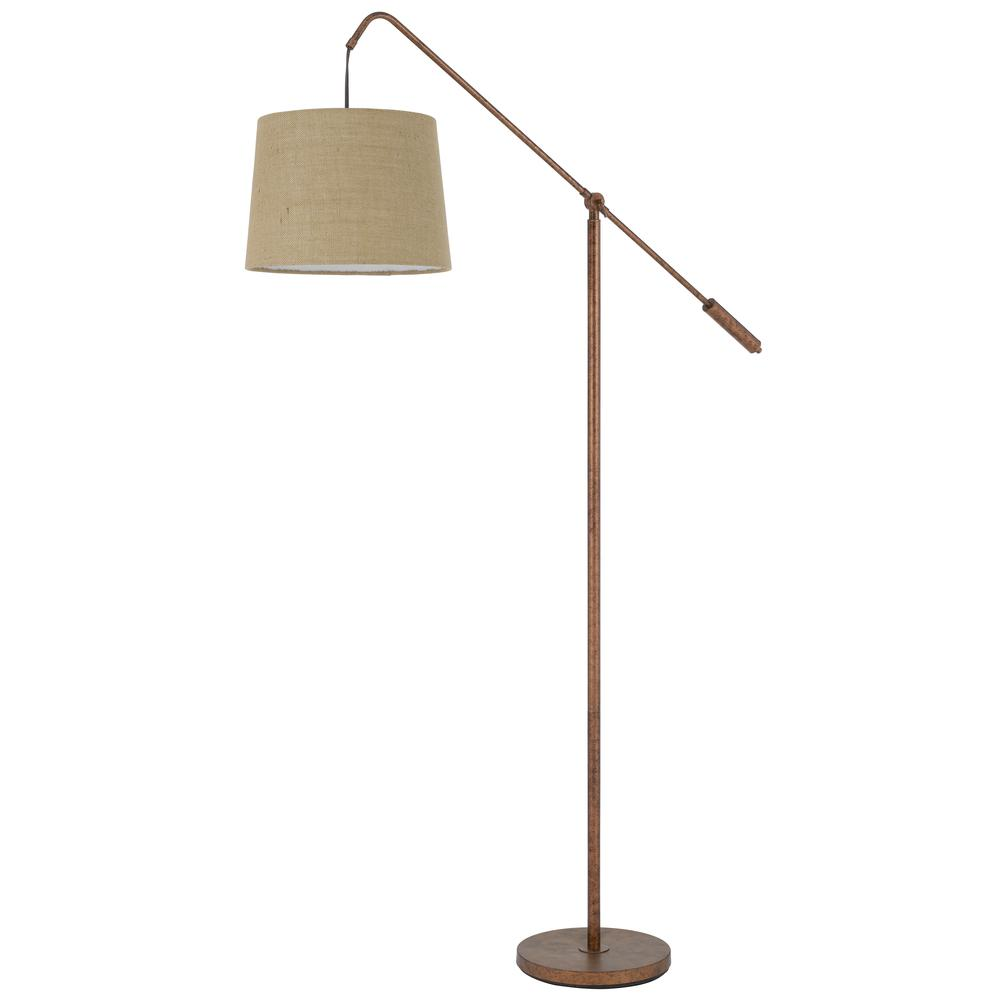 Fishing Rod Adjustable Metal Floor Lamp – Burlap Shade