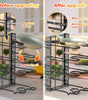 8-Tier Adjustable Pots and Pans Organizer Rack for Cabinets – Metal Kitchen Storage, Cookware and Lid Holder, Stackable Dish Rack for Kitchen Organization