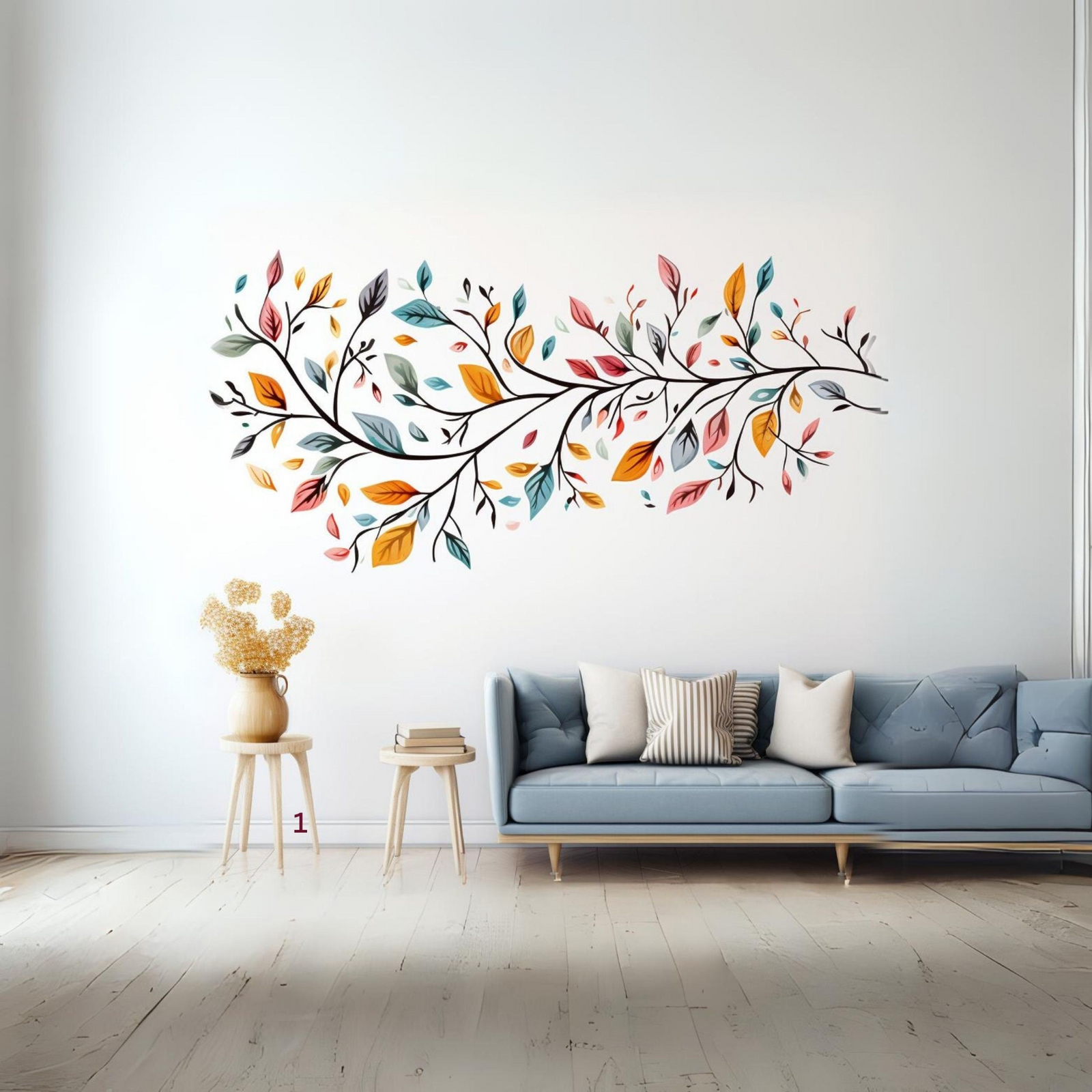 Stylized Tree Wall Sticker – Colorful Vinyl Wall Decal for Modern Room Decor